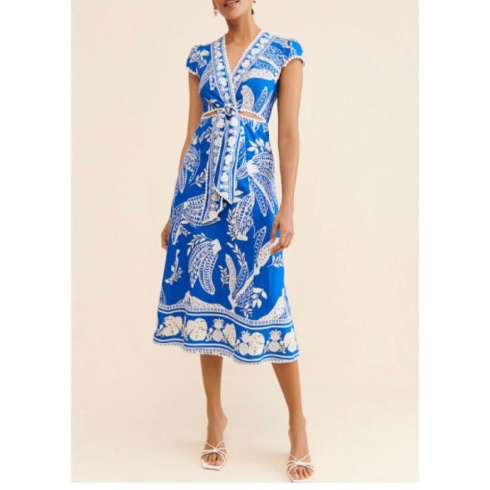 FARM Rio Lace Banana Midi Dress | Sz XS